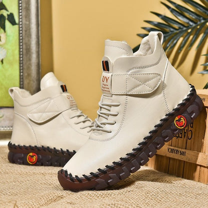 Bottines d’Hiver Chaudes à Lacets en Fourrure Douce